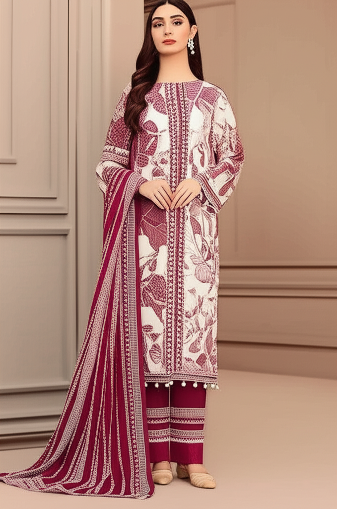 BRAND : AZMIN Premium Lawn 2 Piece Unstiched For Women