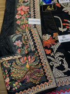 Maria B  Chickenkari Cotton 3 Piece Full Heavy Embroidery With Net Duppata