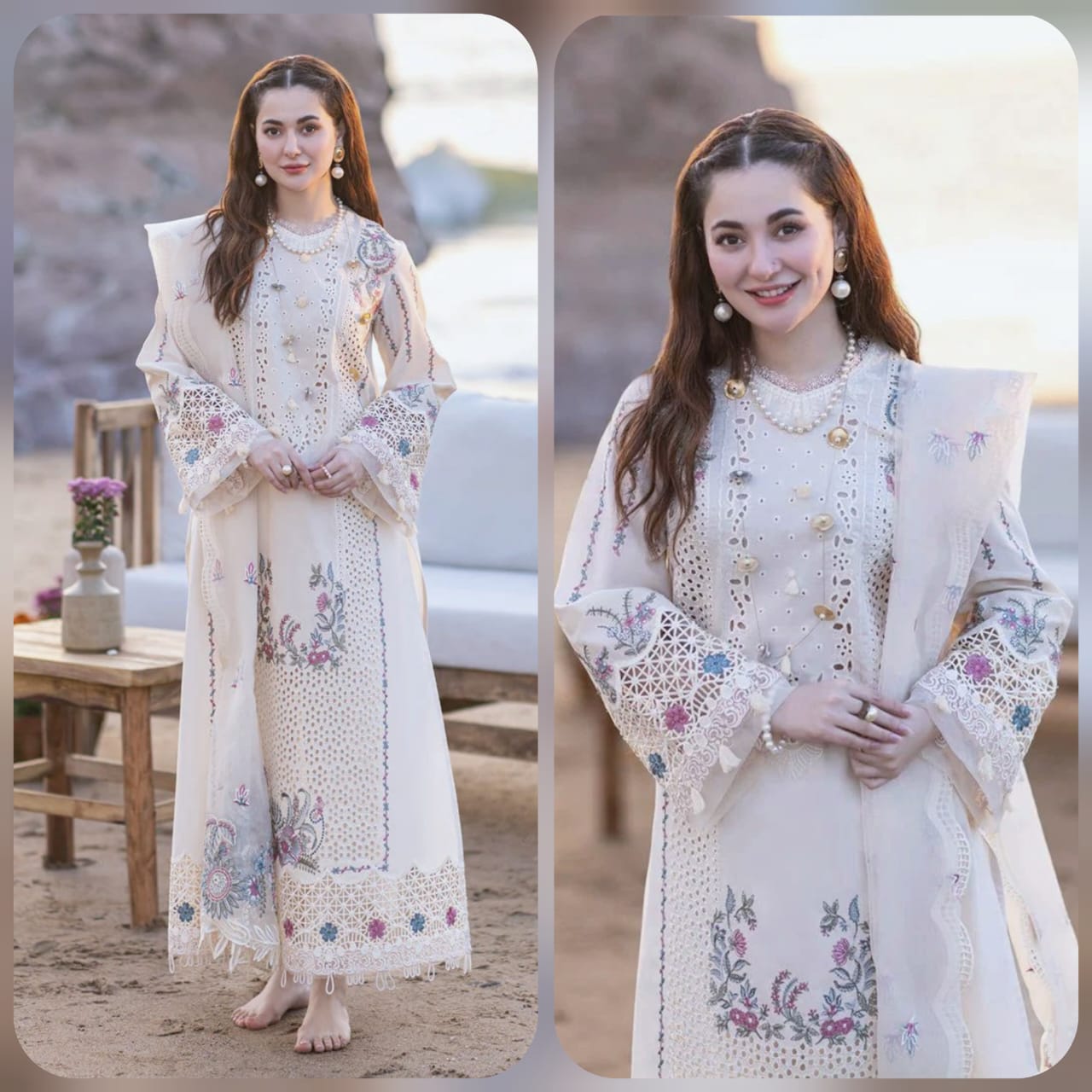 QALAMKAR BRAND Lawn 3 Piece Unstiched With Organza Emb Duppatta With Patch For Women