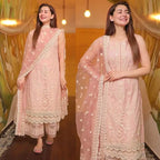 Zara Shahjahan , BRAND Full Heavy Embroiderd 3 Piece With Patches & Organza Dupatta For Women