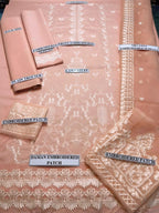 Zara Shahjahan , BRAND Full Heavy Embroiderd 3 Piece With Patches & Organza Dupatta For Women