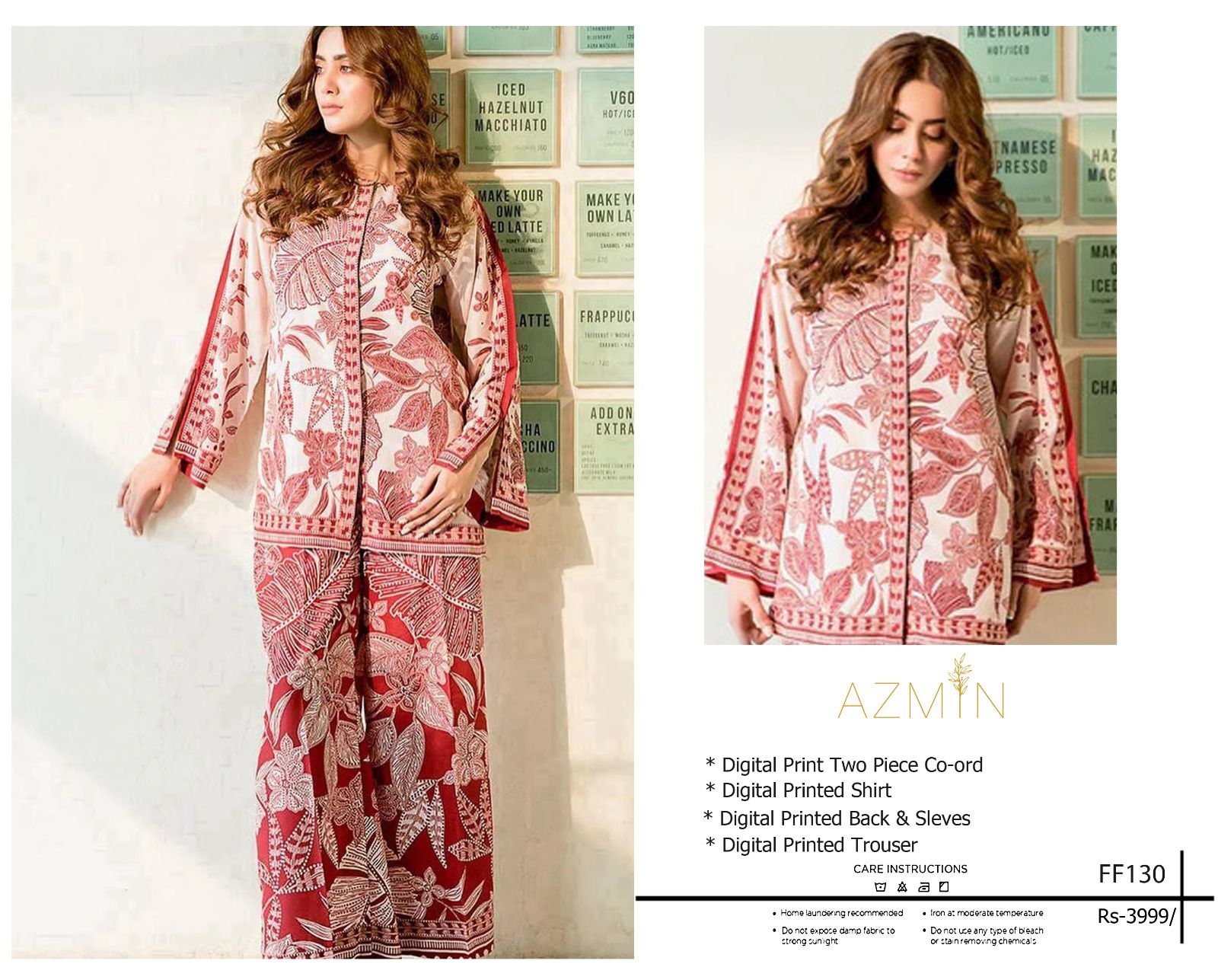 BRAND : AZMIN Premium Lawn 2 Piece Unstiched For Women