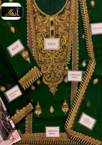 Asim Jofa Chiffon 3 Piece Full Embroiderd Suit With Chiffon Emb Duppata