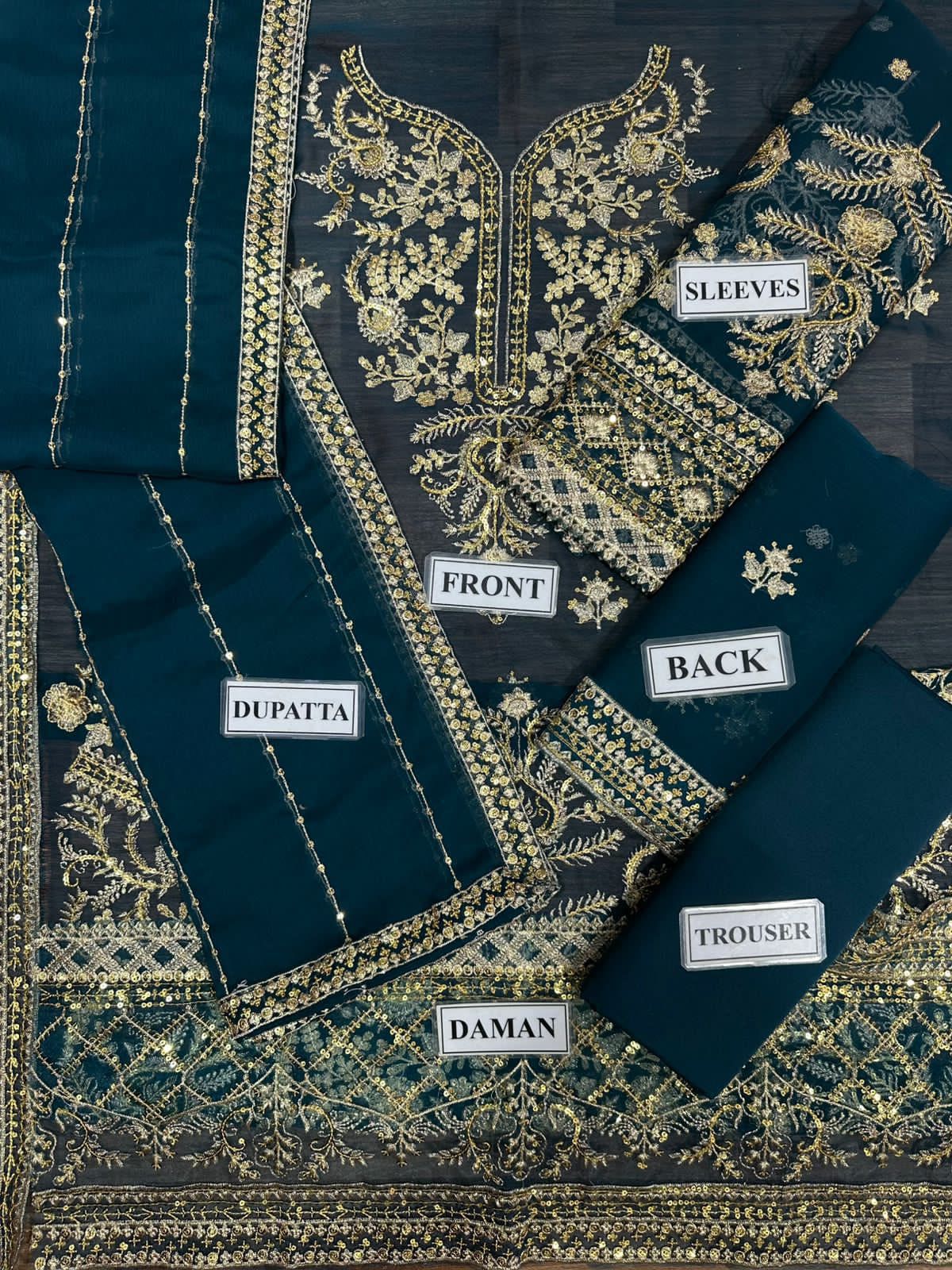 Brand : Asim Jofa Chiffon Full Embroidery 3 Piece Unstiched Suit With Chiffon Ready To Wear Duppata For Women Summer Season
