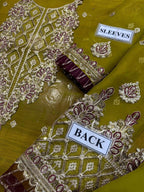 Brand : Asim Jofa Chiffon Full Embroidery Suit 3 Piece Unstiched For Women Summer Season