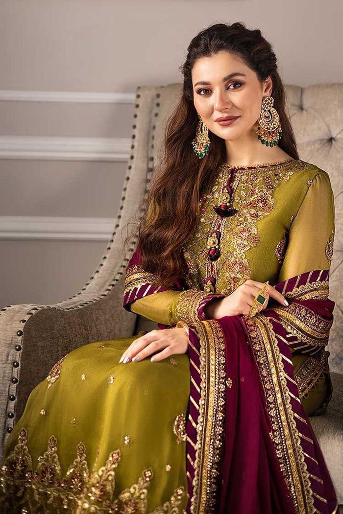 Brand : Asim Jofa Chiffon Full Embroidery Suit 3 Piece Unstiched For Women Summer Season