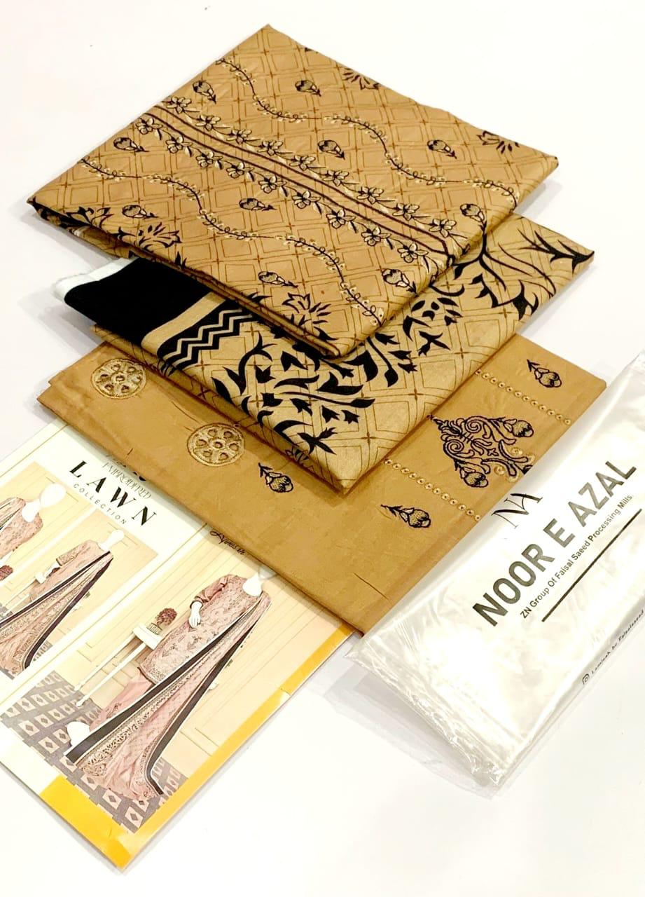 Lawn Printed Suit 3 Piece Unstiched With Lawn Printed Duppata For Summer Season For Women