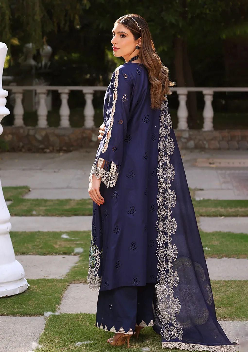 Brand : Elaf Cotton Embroiderd Luxury Unstiched 3 Piece With Organza Emb Duppata Women Summer Season Suit