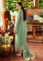 BRAND:AFROZEH Organza Embroidered Hand Work Embellished Luxury Unstitched 3pc Suit For Women
