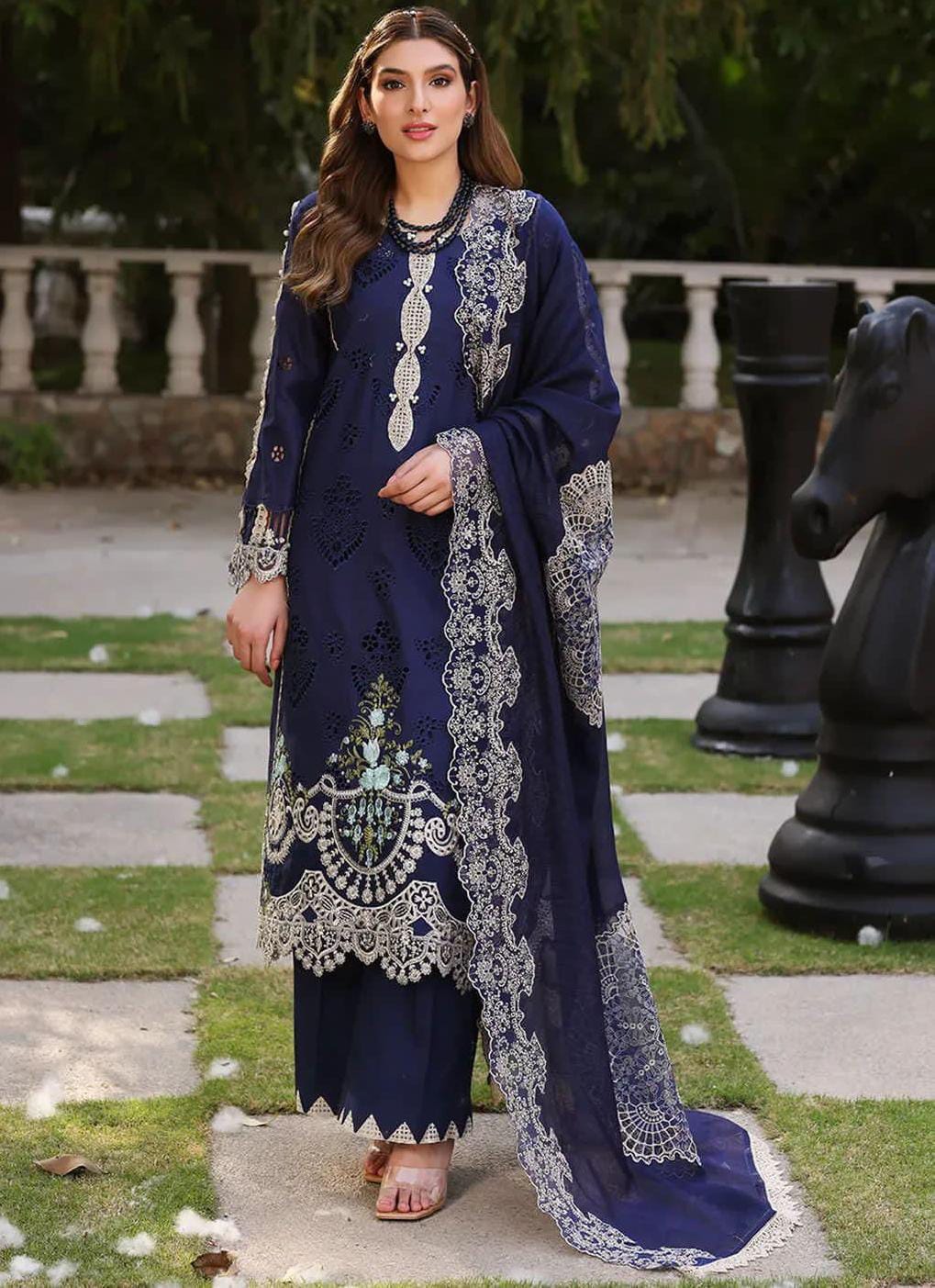 Brand : Elaf Cotton Embroiderd Luxury Unstiched 3 Piece With Organza Emb Duppata Women Summer Season Suit