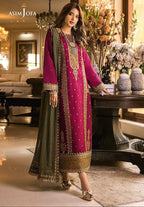 Brand: Asim Jofa Chiffon Full Embroiderd 3 Piece Unstiched Suit With Chiffon Ready to Wear Duppata
