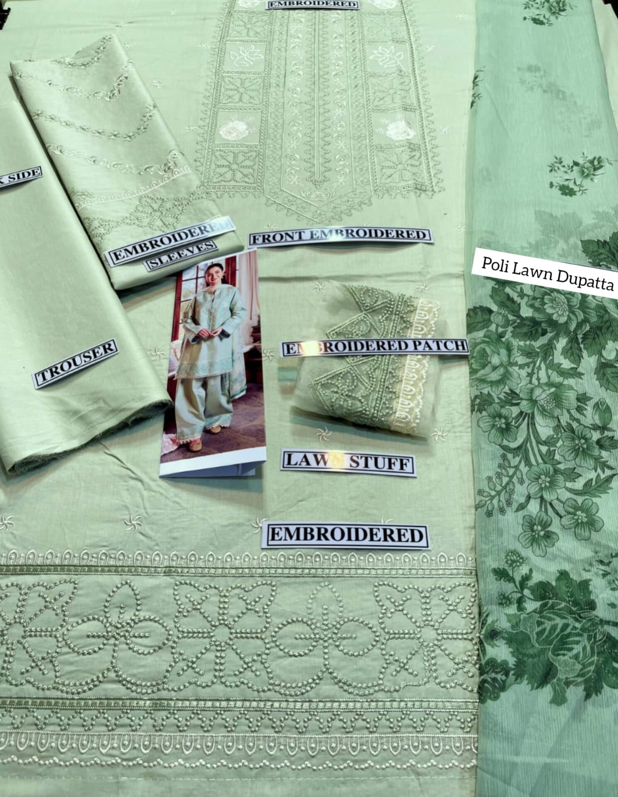 BRAND: ZARA SHAHJAHAN LAWN 3 Pc Unstiched Full Embroidery With Lawn Printed Duppata For  Women