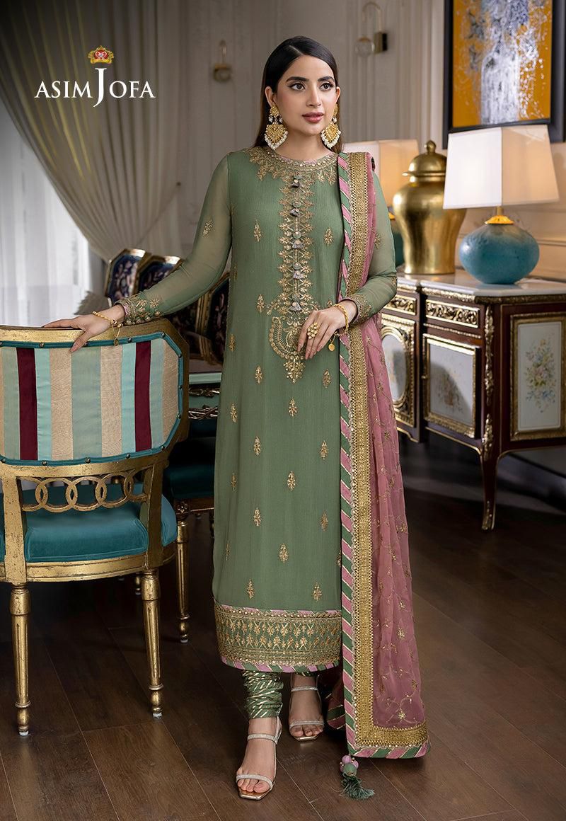 Asim Jofa Full Embroidery Sequence Luxury Unstiched 3 Piece For Women Party Wear