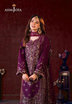 Asim Jofa Chiffon Full Embroidery 3 Piece Unstiched Suit For Women Party Wear