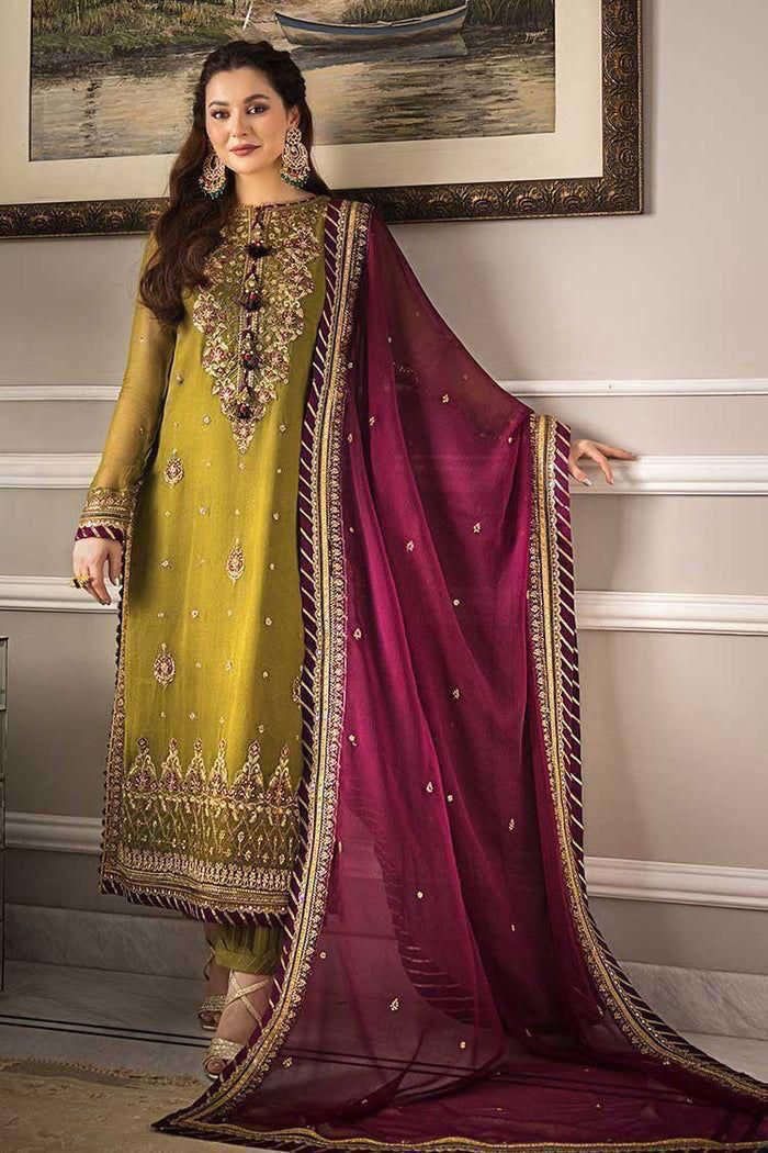 Brand : Asim Jofa Chiffon Full Embroidery Suit 3 Piece Unstiched For Women Summer Season