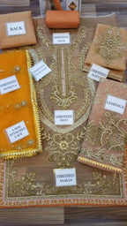 net masoori embroidered Gharara Unstiched 3 Piece For Wedding Season Bridal & Queen