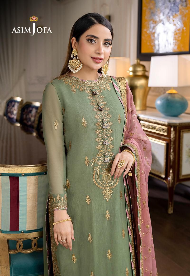 Asim Jofa Full Embroidery Sequence Luxury Unstiched 3 Piece For Women Party Wear