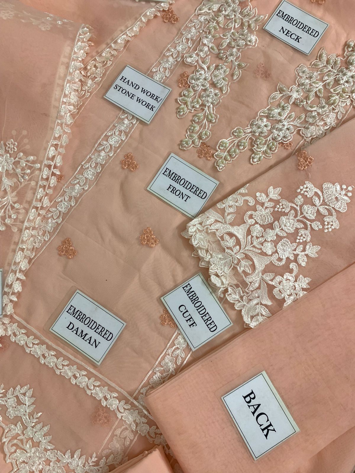 AZURE : Organza Full Embroidered 3 Piece Unstiched Suit For Women Party Wear