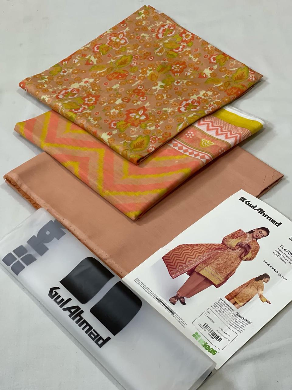 Gul Ahmed 3 Piece Unstiched Printed Suit with Lawn Duppata