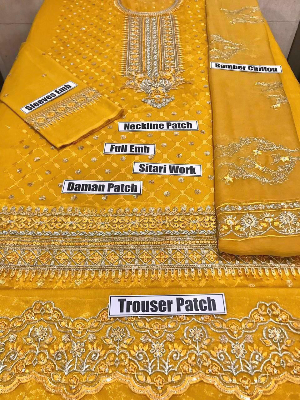 Brand : Sobia Nazir 3 Piece Lawn  Unstiched Full Embroiderd With Chiffon Bamber Duppata For Women Summer Season