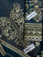 Brand : Asim Jofa Chiffon Full Embroidery 3 Piece Unstiched Suit With Chiffon Ready To Wear Duppata For Women Summer Season