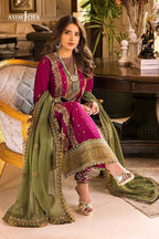 Brand: Asim Jofa Chiffon Full Embroiderd 3 Piece Unstiched Suit With Chiffon Ready to Wear Duppata