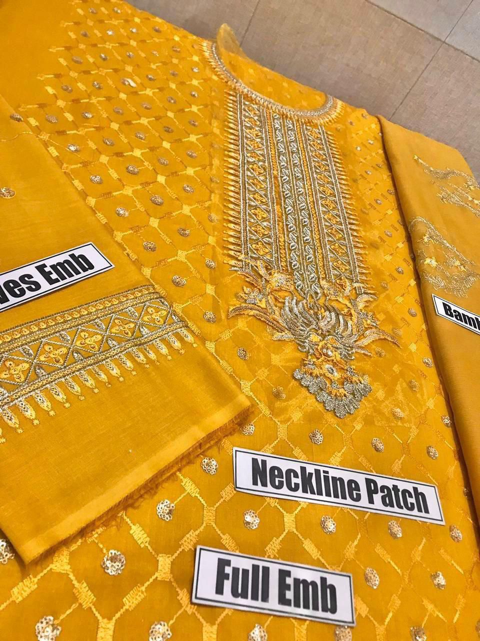 Brand : Sobia Nazir 3 Piece Lawn  Unstiched Full Embroiderd With Chiffon Bamber Duppata For Women Summer Season