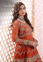 ASIM JOFA Chiffon Embroided Frock Luxury Unstiched 3 Piece For Women Party Wear