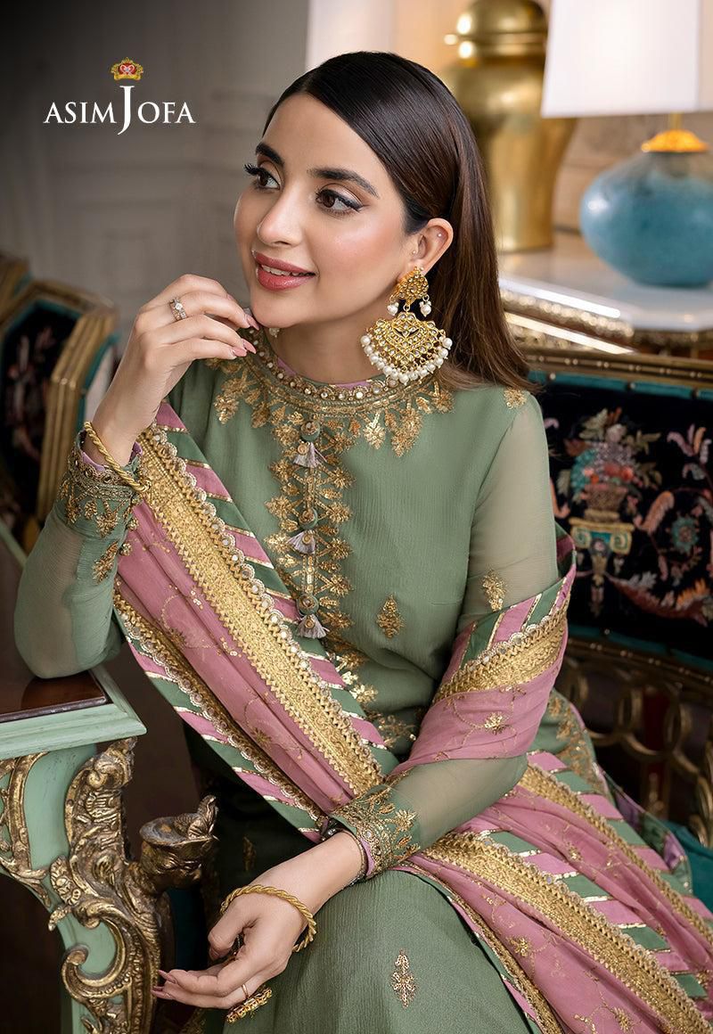 Asim Jofa Full Embroidery Sequence Luxury Unstiched 3 Piece For Women Party Wear