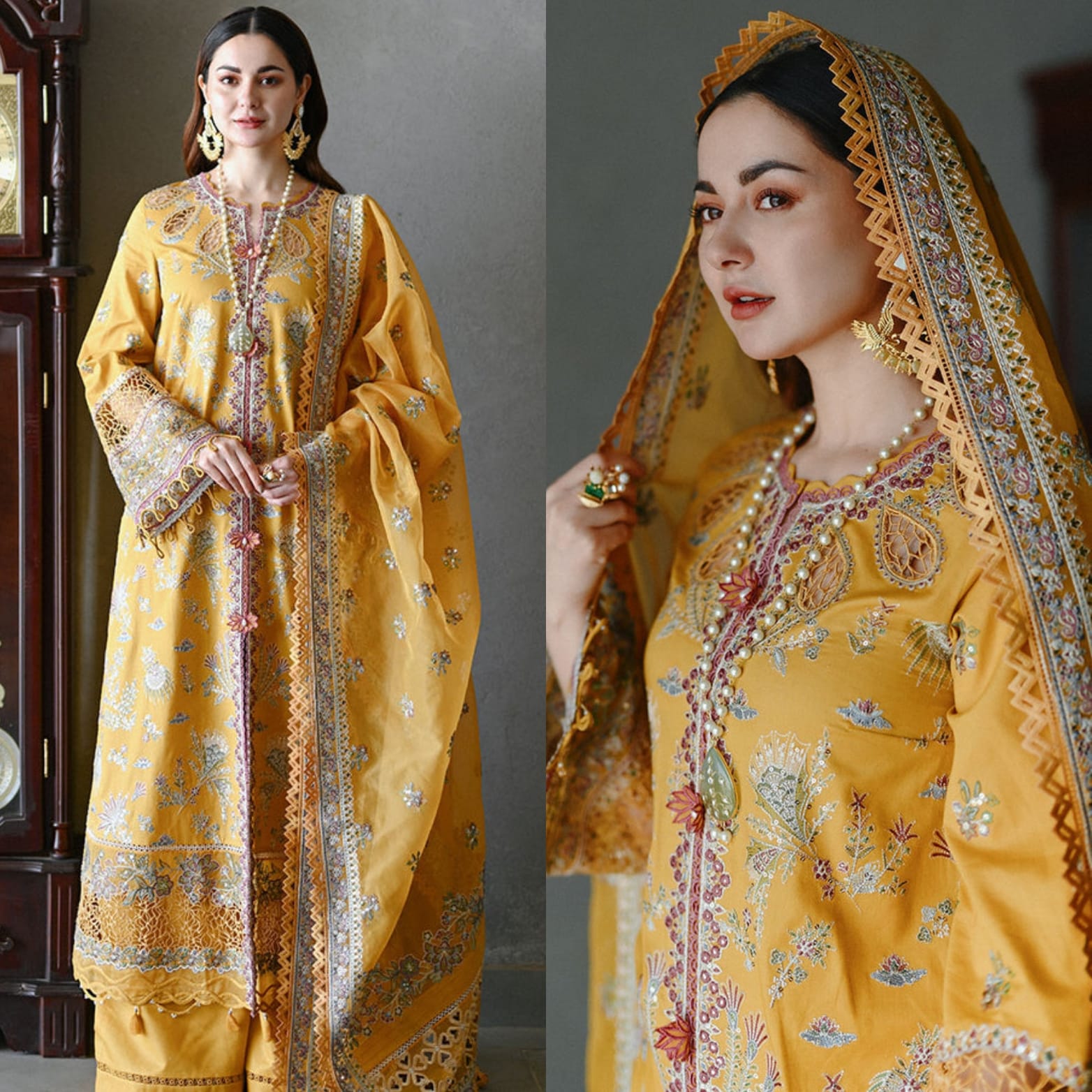 Brand : Qalamkar Lawn Unstiched Full Embroidery 3 Piece With Chiffon Embroidery Duppata For Women Party Wear