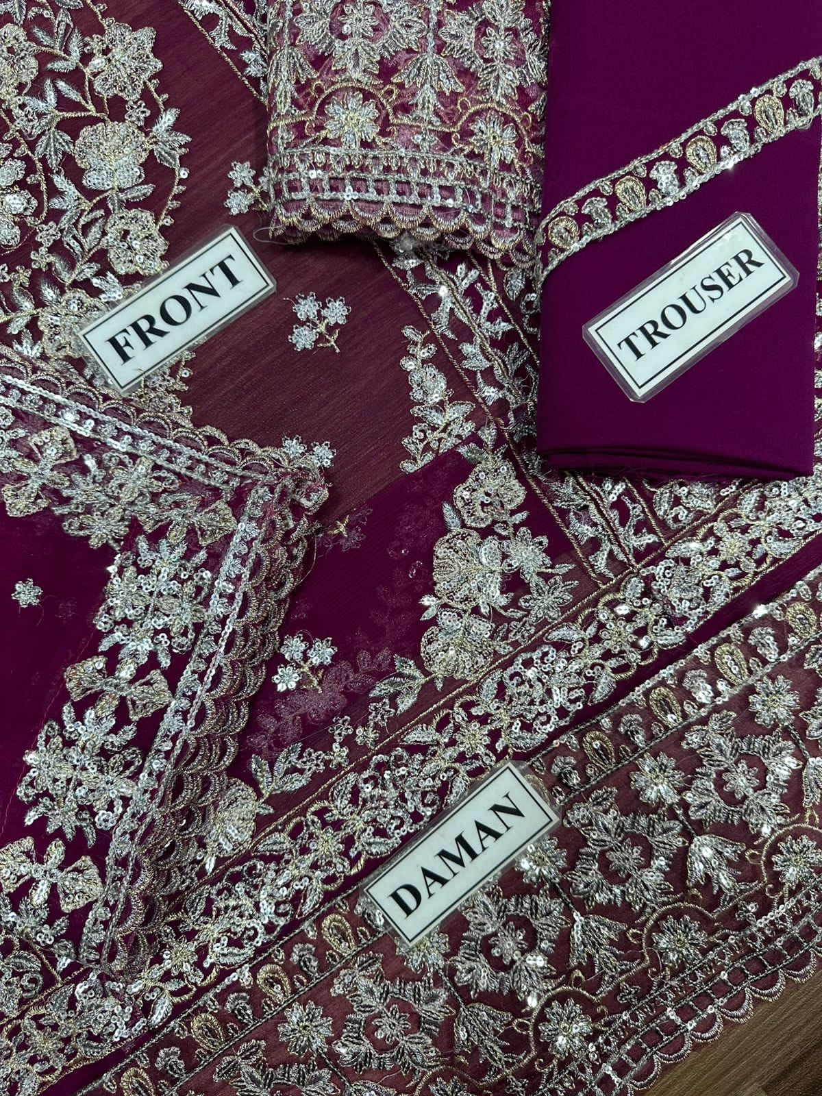 Asim Jofa Chiffon Full Embroidery 3 Piece Unstiched Suit For Women Party Wear
