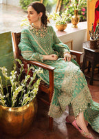 BRAND:AFROZEH Organza Embroidered Hand Work Embellished Luxury Unstitched 3pc Suit For Women